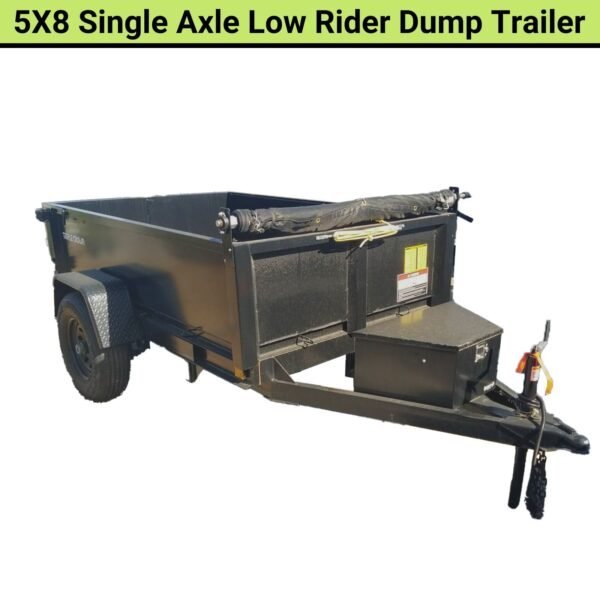 Triple Crown 5X8 Single Axle Lowrider Dump Trailer | Black | D5X8LRD