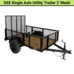 Triple Crown 5×8 Single Axle Utility Trailer | 2′ Mesh | Black | U5X8S24M