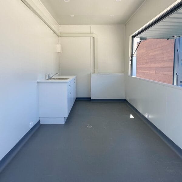 16FT Custom Wood covered container with AC and Sink system - Image 2